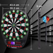 WIN.MAX Electronic Soft Tip Dartboard Set with LED & 12 Darts Included