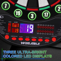 WIN.MAX Electronic Soft Tip Dartboard Set with LED & 12 Darts Included