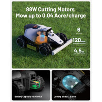 LUBA Mini AWD 800 Robot Mower 4G, 0.2 Acre, AI Vision & RTK Mapping