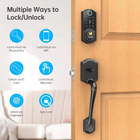 SMONET Smart Lock - Keyless Entry Fingerprint Deadbolt with Alexa Support