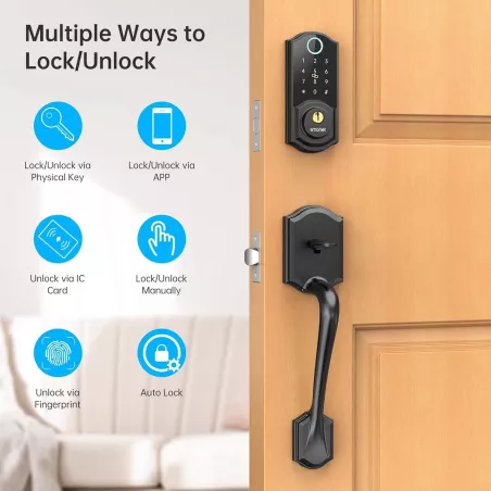 Serrure Intelligente SMONET : Accès sans clé, Bluetooth, Alexa