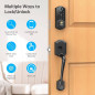 Smart Lock Front Door - SMONET Keyless Entry, Fingerprint, Bluetooth, Alexa-Compatible, Black Deadbolt Set