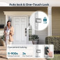 Smart Lock Front Door - SMONET Keyless Entry, Fingerprint, Bluetooth, Alexa-Compatible, Black Deadbolt Set