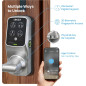 Lockly Secure Pro Smart Lock - Wi-Fi Keyless Entry, Biometric Fingerprint, Voice Control & Auto Lock, Latch Edition