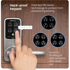 Serrure Intelligente Lockly Secure Pro Wi-Fi : Clavier Numérique, Empreinte 3D, Commande Vocale, Auto-verrouillage