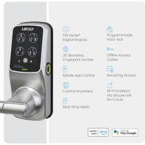 Lockly Secure Pro Wi-Fi Smart Lock: Keyless Entry & Biometric Sensor