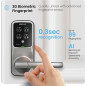 Lockly Secure Pro Smart Lock - Wi-Fi Keyless Entry, Biometric Fingerprint, Voice Control & Auto Lock, Latch Edition