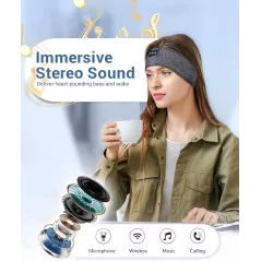 Casque de sommeil Bluetooth Perytong - Bandeau sans fil avec audio HD, idéal pour les sports et le sommeil.