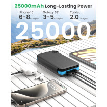 Chargeur Solaire Hiluckey 25000mAh - Power Bank Portable Blue