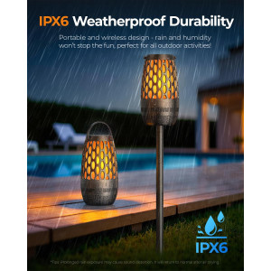 Outdoor Bluetooth Waterproof Speakers with Flame Lights - Perfect Gadget Gift!