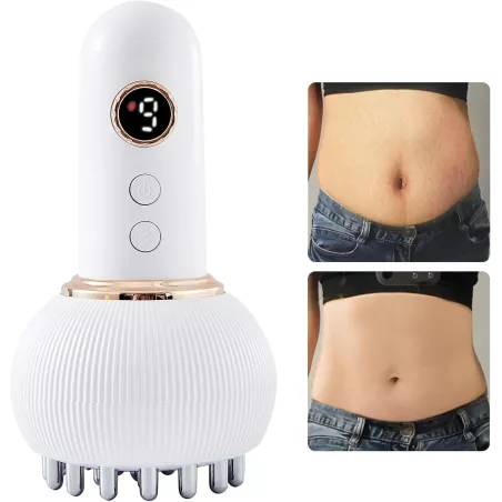Appareil de Massage Drainant et Anti-Cellulite - Réduit les Vergetures, Sculpte le Corps avec Microcourant et Vibration