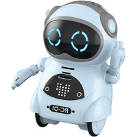 GoolRC Mini Pocket Robot - Interactive Voice, Conversation, Singing & Dancing, Electric Gift (Blue)