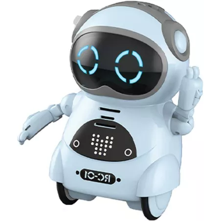 GoolRC Mini Robot de Poche Bleu - Dialogue Interactif, Reconnaissance Vocale, Chants & Danses