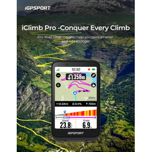 iGPSPORT BiNavi Bike Computer – Touch Screen GPS, Music & Climb Tips