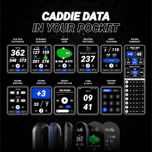 Blue Tees Golf Ringer GPS Range Finder - Touch Screen, Water Resistant