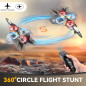 4DRC V17 Foam RC Airplane for Kids & Adults, 360° Flip Fighter Jet Toy with Light & Gravity Sensor