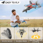4DRC V17 Foam RC Airplane for Kids & Adults, 360° Flip Fighter Jet Toy with Light & Gravity Sensor