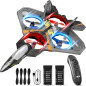 4DRC V17 Foam RC Airplane for Kids & Adults, 360° Flip Fighter Jet Toy with Light & Gravity Sensor