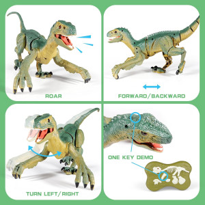 VERTOY Remote Control Velociraptor Toy for Kids with Light & Sound