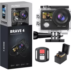 Caméra AKASO Brave 4 4K30fps Étanche 131ft avec Zoom 5x