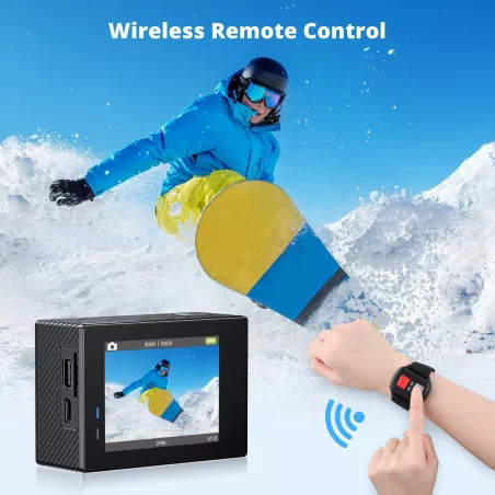 Caméra d'action AKASO Brave 4 4K30fps 20MP étanche 40m avec WiFi, zoom 5x, stabilisation et accessoires vélo