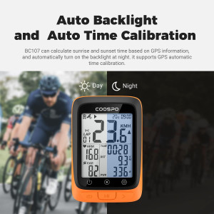 COOSPO Compteur Vélo GPS Sans Fil, Étanche avec Bluetooth