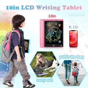 KTEBO 2-Pack 10 LCD Writing Tablets for Kids - Pink & Blue Drawing Pads