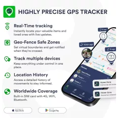 Traceur GPS Véhicule Aimant 4G LTE Temps Réel App SIM Intégrée Batterie 14 Jours Anti-Vol Abonnement 4 Mois