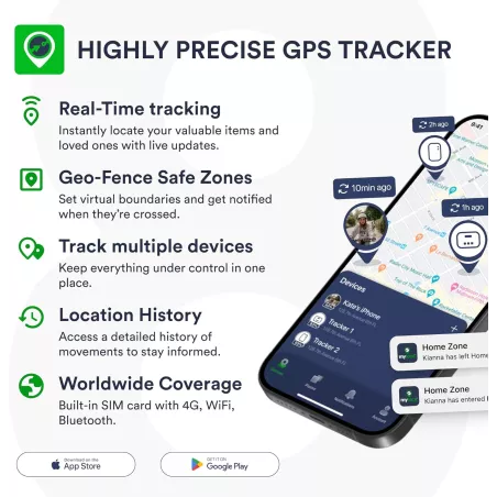 Traceur GPS Véhicule Aimant 4G LTE Temps Réel App SIM Intégrée Batterie 14 Jours Anti-Vol Abonnement 4 Mois