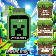 Minecraft Kids Smart Watch – Touchscreen, Camera, Games & More