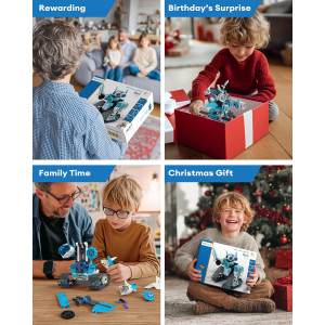 Kit Robot STEM 5-en-1 398PCS avec APP & Télécommande - Jouet Éducatif Enfants