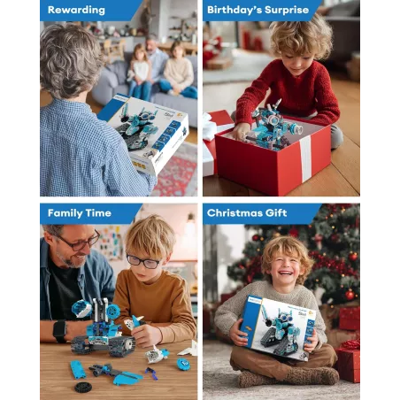 Kit Robot STEM 5 en 1, 398 pièces, contrôle APP & télécommande, jouet éducatif pour enfants 6-12+ ans