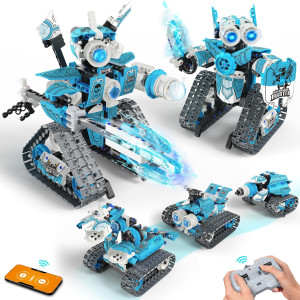 Kit Robot STEM 5-en-1 398PCS avec APP & Télécommande - Jouet Éducatif Enfants