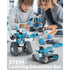 5-in-1 STEM RC Robot Building Kit - 398PCS Robotics Toy for Kids 6+