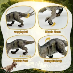 Dinosaure Télécommandé Robot pour Enfants 3-7 ans avec Jambes Réalistes & Jet d’Eau, Cadeau Anniversaire