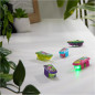 HEX BOTS Nano 5 Pack - 4 Mini Robots + Flash Bot Bonus, Jouet Sensoriel Vibrant pour Enfants & Chats 3+