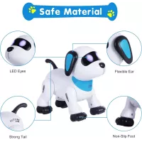 Yiman Robot Chien Télécommandé Programmable Rose, Jouet Interactif Dansant avec LED, Cadeau Enfants 3+
