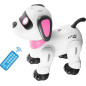 Yiman Robot Chien Télécommandé Programmable Rose, Jouet Interactif Dansant avec LED, Cadeau Enfants 3+