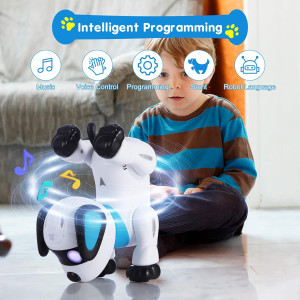 Yiman Remote Control Robot Dog Toy – Interactive, Programmable, LED Eyes