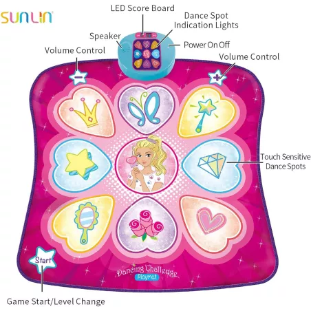 Tapis de Danse SUNLIN - Jeu Musical LED pour Enfants 3-12 ans