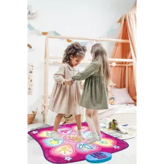 Tapis de danse SUNLIN avec LED, musique intégrée, volume réglable, 3 niveaux de difficulté (3-12 ans)