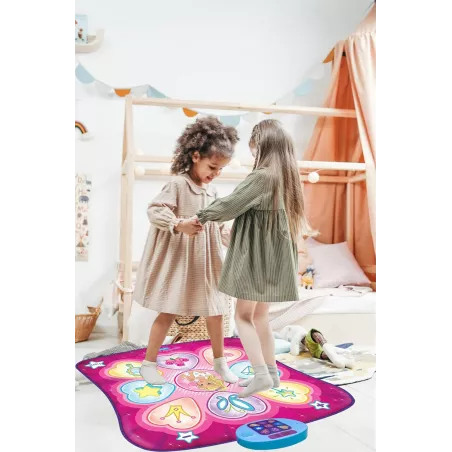 Tapis de danse SUNLIN avec LED, musique intégrée, volume réglable, 3 niveaux de difficulté (3-12 ans)