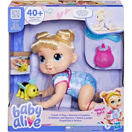Poupée électronique Baby Alive Harper Hugs, 27 cm, cheveux blonds, jouet pour enfants dès 3 ans