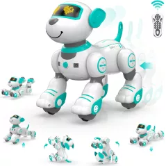 STEMTRON Robot Animal Programmable Télécommande Interactive Chien & Chat RC LED Danse Musique