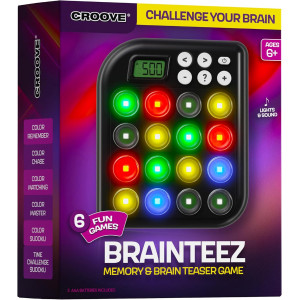 6 in 1 Brain Teasers & Memory Game - Fun Gift for Kids 6-12+