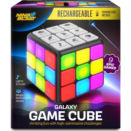 Cube d'Activités Rechargeable avec 9 Jeux de Mémoire - Jouet Idéal Garçons & Filles 6-12 ans