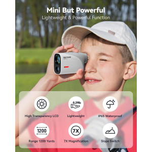 REDTIGER Mini Golf Range Finder 1200 Yards, IP65 Waterproof & Slope