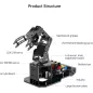 Bras Robotique 5DOF Arduino AI Open Source STEM Kit Éducatif Programmation Science & Robotique
