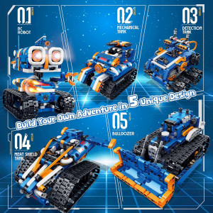 5in1 STEM Robot Building Kit 560PCS | App & Remote Control Robotics Toy