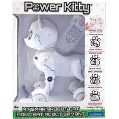 LEXiBOOK Power Kitty® - Robot Chat Télécommandé Programmable avec Lumières et Sons, Blanc/Rose